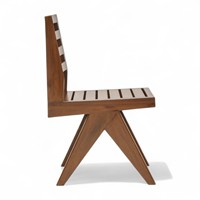 Chaises de salle à manger modernes de luxe en teck à lattes, pieds en V, en bois massif, écologiques, pour la maison, le bar, le parc, la salle de sport, l'école