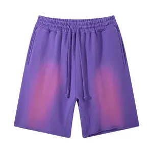 Short de jogging d'été en coton éponge classique unisexe personnalisé style High Street Séchage rapide Coton Vintage Distressed Acid - Product Image 5