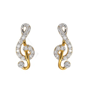 Pendientes de moissanita de oro macizo de 14K de lujo, pendientes de oro natural al mejor precio al por mayor, hechos en India - Product Image 1