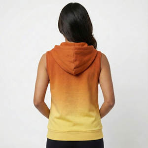 Sweat-shirts sans manches pour femmes de haute qualité, fermeture éclair intégrale, vêtements décontractés, fabrication sur mesure, logo personnalisé, prix de gros, gilets à capuche élégants, débardeurs - Product Image 3