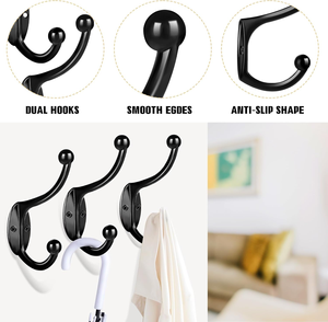 Gancho negro recubierto de polvo de aluminio para ropa Florero de hierro costero Acento Estilo único Exportador mayorista directo de fábrica - Product Image 2