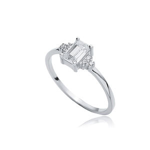 หิน CZ ทรงสี่เหลี่ยมผืนผ้าตัดเป็นเหลี่ยมต่างหูแบบคลัสเตอร์ทำด้วยมือสีเงิน925ขายส่ง - Product Image 5