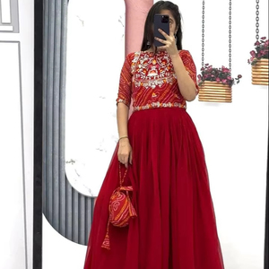 Beautiful Party Wear Gown And <b>Jacket</b> With Sequence Embroidery Work - Product Image 1