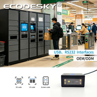 Lecteur de codes-barres intégré EMT6431M CMOS à montage fixe, codes QR 1D 2D DPM, USB TTL UART RS232 en stock, garantie 1 an
