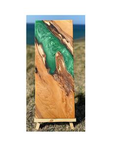 Tabla de cortar de madera de resina epoxi de lujo con bordes pulidos, tabla de cortar de madera de resina hecha a mano para pan, carne, preparación de verduras - Product Image 4