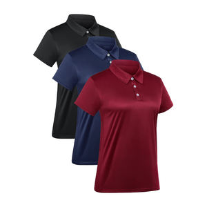 Camiseta de Golf de Manga Corta para Mujer, Transpirable, Informal, de Tela Jersey, con Logotipo Personalizado Bordado - Product Image 4