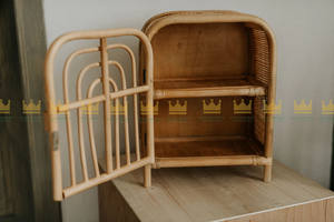 Petit placard arc-en-ciel en rotin fait à la main pour l'organisation de jouets pour enfants armoires de rangement de Offre Spéciale de chambre à coucher pour jouets pour enfants - Product Image 6