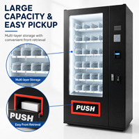 Máquina Expendedora de Snacks con Pago por Código QR, Pantalla Táctil, Dispensador de Bebidas y Papas Fritas, Gran Capacidad para Tiendas de Conveniencia, 24 Horas
