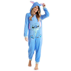 OEM personnalisé femmes ensemble de couchage pyjama Onesie élégant imprimé avec rabat bout à bout pyjamas pour femmes vêtements de nuit vêtements de nuit respirant - Product Image 5