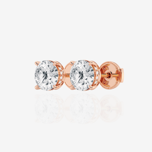 Pendientes de tuerca de moissanita de corte redondo con halo oculto de plata de ley, elegantes accesorios para amantes de los vampiros - Product Image 5