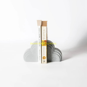 Pastel Blue Heart Shaped Bookends Modern Decorative Book Holder For Kids Room Bedroom Living Room And Stylish Office <b>Shelf</b> Decor - Product Image 4