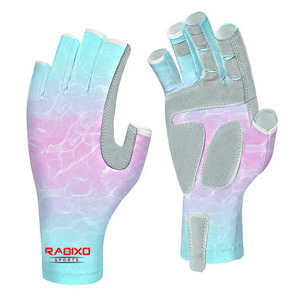 Gants de pêche unisexes imperméables personnalisables avec logo sur mesure, demi-doigts, en nylon/spandex sublimé – Votre style unique - Product Image 4