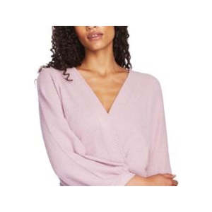 Women's Casual Pink Faux Wrap <b>Sweater</b> Breathable Soft <b>Cardigan</b> for Autumn <b>Long</b> Length Knitted Weave Front Logo Print Pattern - Product Image 2