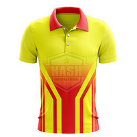 Maillot de cricket du Pakistan sublimé à col polo pour homme, manches courtes, en polyester anti-humidité, vêtement de sport coupe classique