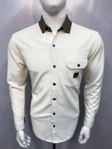 <b>Men's</b> Casual Long Sleeve Button-Down <b>Shirt</b> <b>with</b> Stylish <b>Pocket</b> Design and Premium Fabric Contrast Collar - Product Image 5