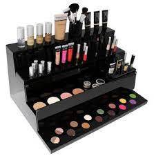 Présentoir cosmétique en acrylique noir Organisateur élégant et moderne pour stocker et présenter des produits de beauté avec une touche élégante - Product Image 2
