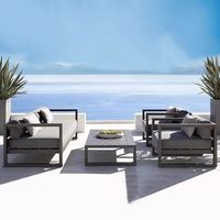 Ensemble de canapé et table basse d'extérieur, meubles de terrasse imperméables pour patios et villas