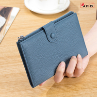Dompet Kulit Premium Mewah untuk Tiket Perjalanan, Sampul Paspor, Pelindung Kartu Kredit & Identitas Anti RFID, Dilengkapi Kantong Koin Ber-resleting