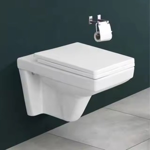 2022, superventas, diseño moderno, WC de cerámica europeo, inodoro montado en la pared, tanque oculto sin montura blanco, baño de trampa P de doble descarga - Product Image 5