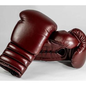 Guantes de boxeo de cuero marrón personalizados Guantes de boxeo de cuero genuino hechos a medida Guantes de boxeo de entrenamiento de combate MMA de alta calidad - Product Image 1