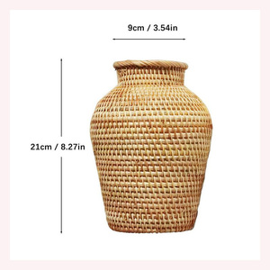 Premium Rattan Bloom Holder Seagrass Vase Elegant Floral Arrangements Bloom Design Wood <b>Bamboo</b> Material Handwoven Rattan - Product Image 2