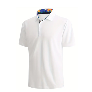 OEM/ODM Polo pour hommes 100% coton coupe ajustée à manches courtes logo brodé ou imprimé personnalisé style formel - Product Image 5