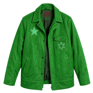 Men Sheriff Style Long Faux <b>Suede</b> Safari <b>Jacket</b> Western Vintage Dyed Stand Casual Fashion Slim Fit Winter Coat Waterproof Front - Product Image 5