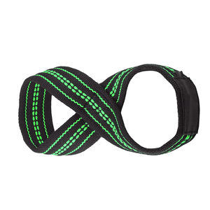 Logotipo personalizado entrenamiento Fitness acolchado figura 8 correas levantamiento de pesas gimnasio correas de levantamiento de pesas hecho propio figura ocho - Product Image 2
