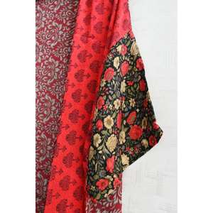 Kimono corto de seda india, hecho a mano, estampado, ropa de dormir para mujer, ropa de estar por casa, albornoz - Product Image 3