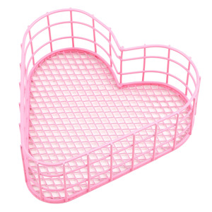 Elegant Heart Shape Design Pink Wholesale <b>Metal</b> <b>Storage</b> Fruits <b>Basket</b> for Home Kitchen Home <b>Storage</b> - Product Image 1