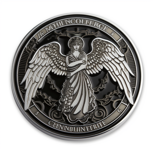 Recuerdo de metal personalizado de 3D en relieve, moneda de Ángel de doble cara, redondo - Product Image 4