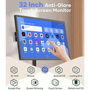 ขาตั้งทีวีแบบเคลื่อนย้ายได้ขนาด 32 นิ้ว พร้อมล้อหมุนได้รอบทิศทาง แบตเตอรี่ในตัว จอสัมผัส รองรับการเข้าถึงแบบมือถือ - Product Image 6