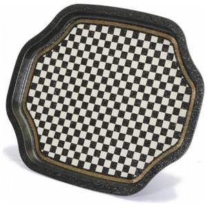 Modern 285x400mm Curved Wavy <b>Edge</b> Tray Customizable Checkerboard Design Rattan <b>Wood</b> Coffee/Decor Tray for Food for Modern Style - Product Image 4