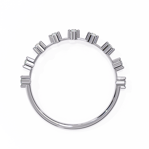 Anillo de boda de diamante cultivado en laboratorio de burbujas flotantes, anillo de declaración de oro, anillo de diamante de oro macizo de 18K, banda minimalista para ella. - Product Image 4