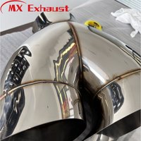 Vente en gros usine : Embouts d'échappement en acier inoxydable 304 poli, forme goutte d'eau, entrée 5 pouces, double sortie, pour camionnettes utilitaires lourdes