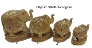 Statue d'éléphant en bois Kadam Figurine animale sculptée à la main pour la décoration intérieure, les cadeaux ou les objets de collection en bois indien traditionnel - Product Image 5