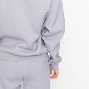 2024 survêtement à motif solide pour femmes 100% coton de haute qualité ensemble imprimé de sweat-shirt et de survêtement personnalisé en vente! - Product Image 5