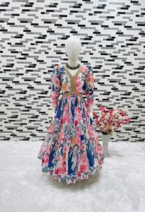 ชุดราตรีเด็กผู้หญิงสำเร็จรูปชุดเดรสดีไซน์เนอร์สไตล์อินเดีย - Product Image 2