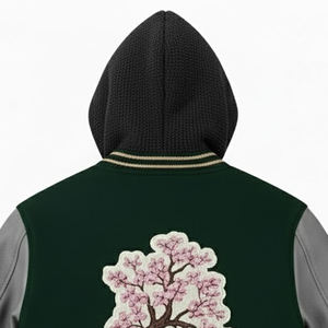 Chaquetas Varsity con Parches Bordados Personalizados para Hombre, Proveedor Directo de Fábrica, Ropa Casual, Chaquetas Varsity con Capucha para Hombre - Product Image 6