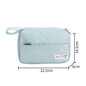 Faux Leather Medium Cosmetic <b>Case</b> Eco-Friendly Zipper <b>Makeup</b> Bag Portable Geometric Pattern Toiletry Storage Bulk - Product Image 3