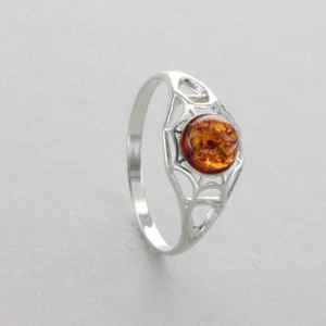 Joyería clásica de plata 925 sólida para mujer, Plata de Ley 925, piedras preciosas de ámbar báltico, estilo bohemio, anillo hecho a mano, regalo para mamá - Product Image 2