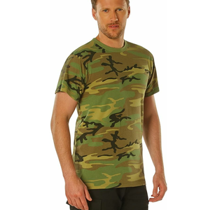T-shirt tactique de chasse pour homme en polyester et coton, respirant et confortable, pour usage extérieur, logo personnalisé en stock, prix de gros - Product Image 2