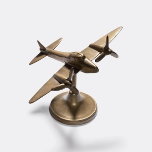 Bronze Double Hélice Avion Modèle Vintage Avion Bureau Décor Bronze Avion Sculpture Collection Aviation Memorabili - Product Image 1