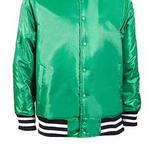 Wholesale <b>Men's</b> Satin Bomber <b>Jacket</b> <b>Canvas</b> Long Sleeves Ribbed Stand Front Varsity Satin <b>Jacket</b> For <b>Men</b> Zip Closure Contrast - Product Image 6
