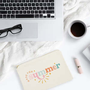 กระเป๋าจัดระเบียบเครื่องสำอางฤดูร้อนสุดน่ารัก ทำจากผ้าแคนวาสฝ้ายรักษ์โลก พร้อมโลโก้สั่งทำ กระเป๋าใส่เครื่องสำอางพกพาลายตัวอักษร - Product Image 4