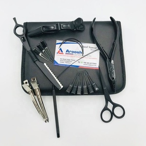 Kit d'outils d'extension de cheveux en acier inoxydable noir en gros avec pinces à boucle à aiguille pour extensions de cheveux - Product Image 5