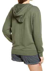 Sweat-shirt en coton à col rond surdimensionné pour femme, impression par transfert thermique, streetwear uni - Product Image 5