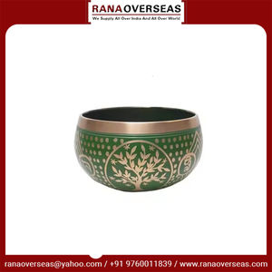 ร้อนขายชามร้องเพลงทิเบตสีเขียวที่มีรูปแบบต้นไม้สําหรับการทําสมาธิบําบัดผ่อนคลายและโยคะในราคาที่ดี - Product Image 4