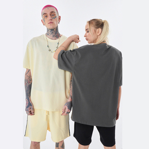 Camiseta de algodón en blanco para hombre, camiseta de diseño de hombro caído de gran tamaño, camiseta de impresión de calidad personalizada para hombres, envío DDP - Product Image 1