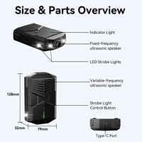 Répulsif à ultrasons pour souris de voiture avec technologie de balayage de fréquence, lumière LED clignotante, dissuasif pour rongeurs pour la protection des véhicules